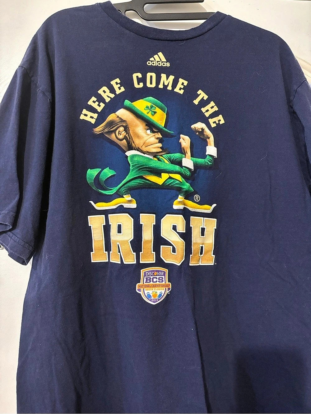 adidas Notre Dame Irish Graphic Tee Blue Like New